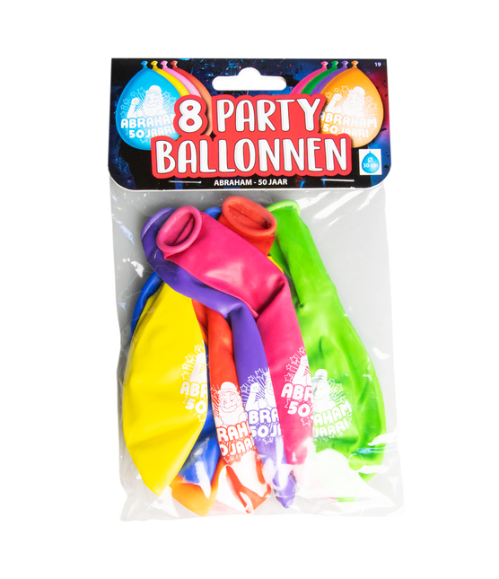 Balony Abraham 50 lat 30 cm 8 szt.