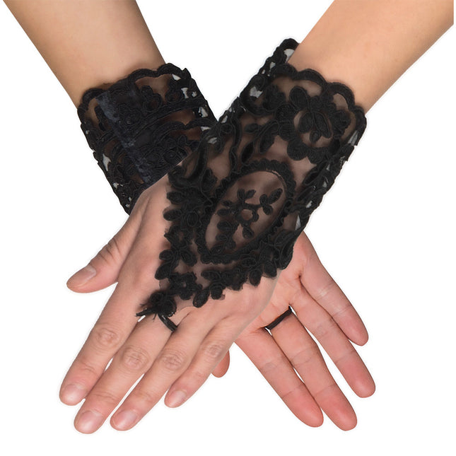 Koronkowe rękawiczki czarne