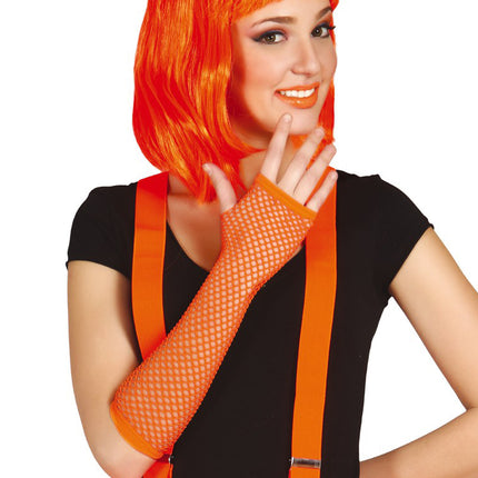 Rękawiczki Fishnet Neon Orange