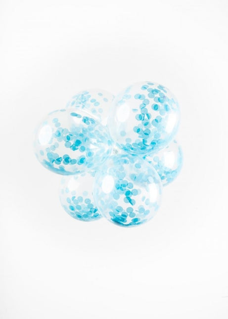 Balony konfetti jasnoniebieskie 30cm 6szt