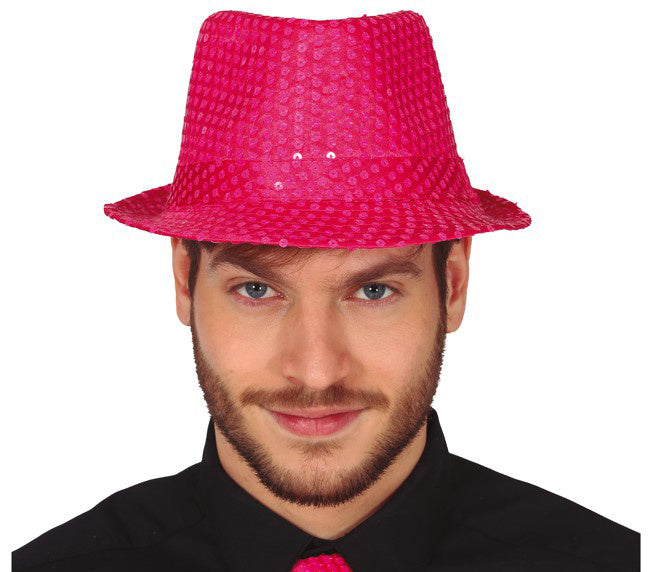 Paillette Hat Neon Pink