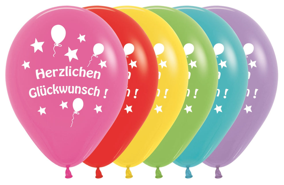 Balony Herzlichen Gluckwunsch Mix 30cm 12szt