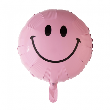 Balon helowy Emoji Smile Jasnoróżowy 45 cm pusty