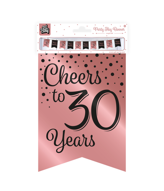 Banner 30 Years Pink Black 6m