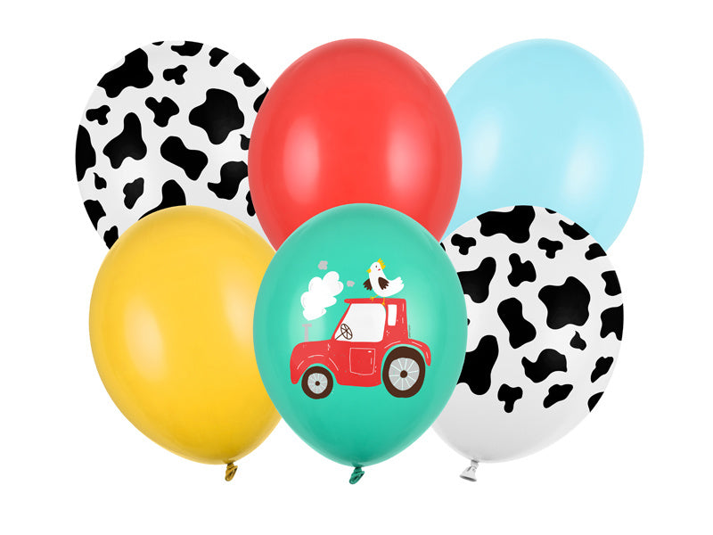 Balony Farm Mix 30cm 6szt