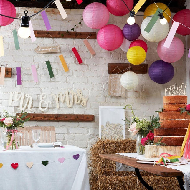 Lampiony na baby shower różowe 5szt