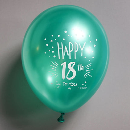 Balony 18 lat Szczęśliwej 18-tki 33cm 6szt.