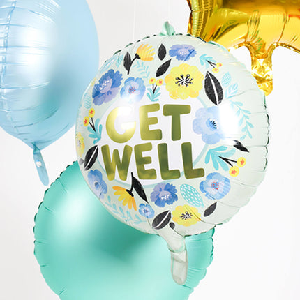 Balon helowy Get Well Flowers pusty 45 cm