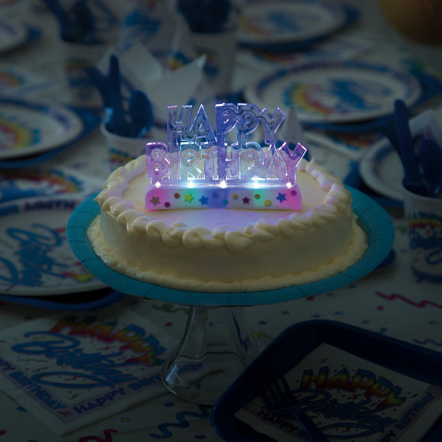 Topper na tort Happy Birthday Lights 12,1 cm