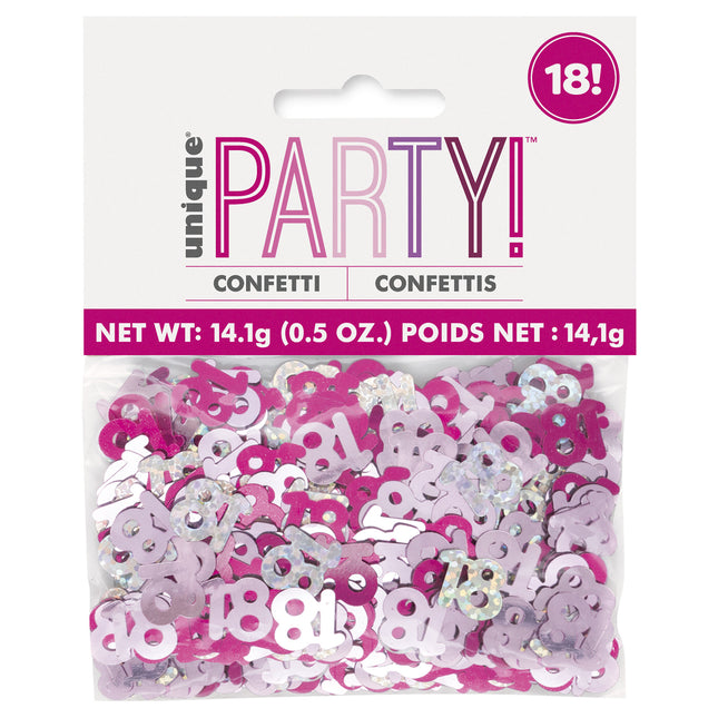 18 Year Confetti Bag Pink 14gr