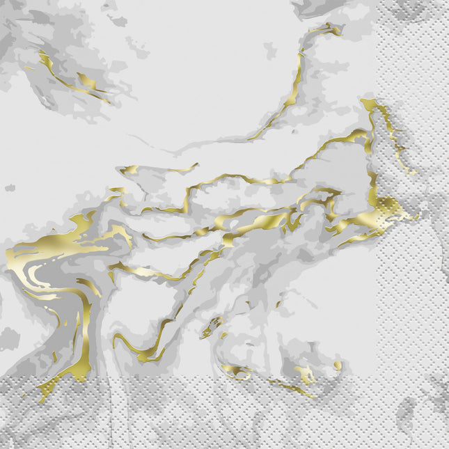 Serwetki Marble Gold 33cm 20szt