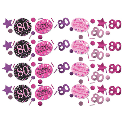 Konfetti na stół 80 Years Happy Birthday Pink 34gr