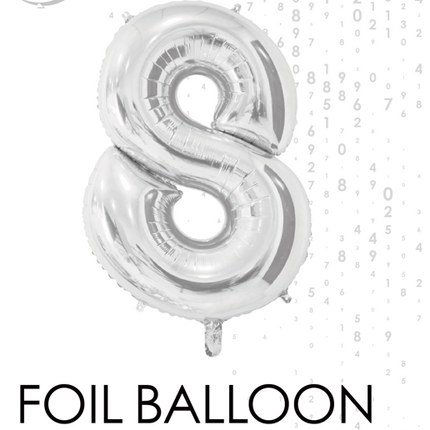 Balon foliowy Figura 8 srebrny 66 cm