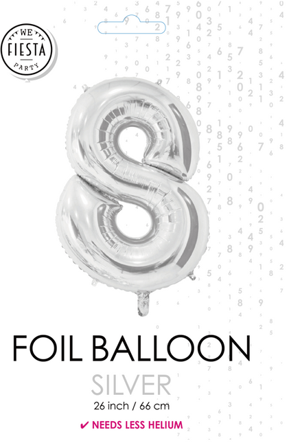 Balon foliowy Figura 8 srebrny 66 cm