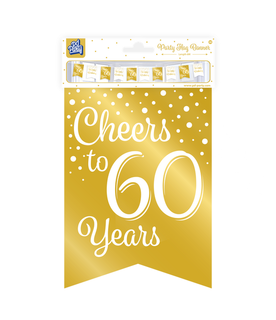 Banner 60 Years Gold White 6m