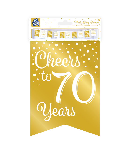 Banner 70 Years Gold White 6m