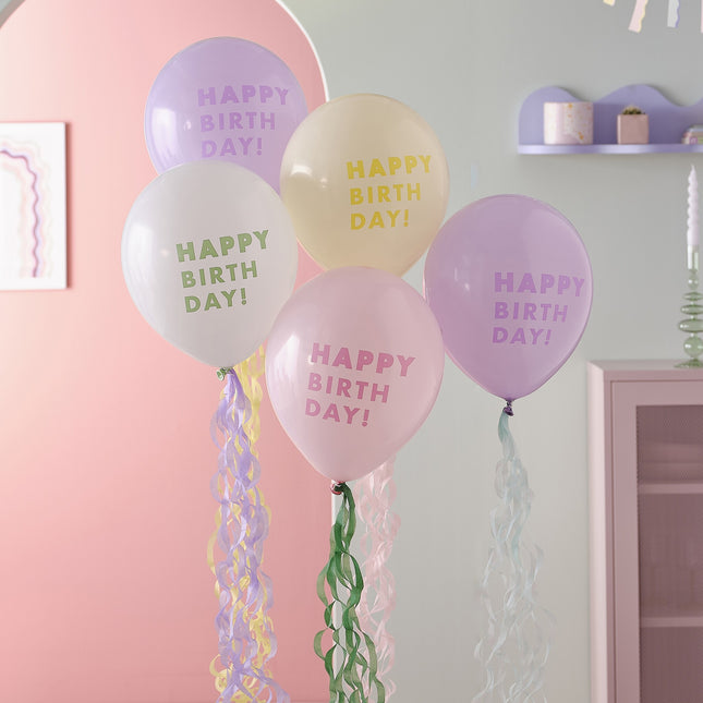 Zestaw kolorowych balonów urodzinowych