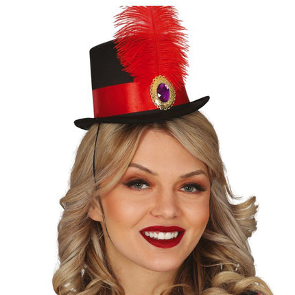 Mini Hat Red Feather