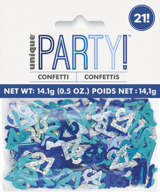 21 Years Confetti Bag Blue 14gr