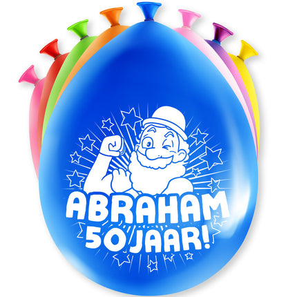 Balony Abraham 50 lat 30 cm 8 szt.