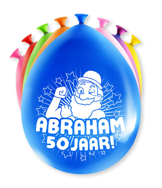 Balony Abraham 50 lat 30 cm 8 szt.