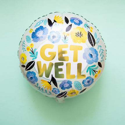 Balon helowy Get Well Flowers pusty 45 cm