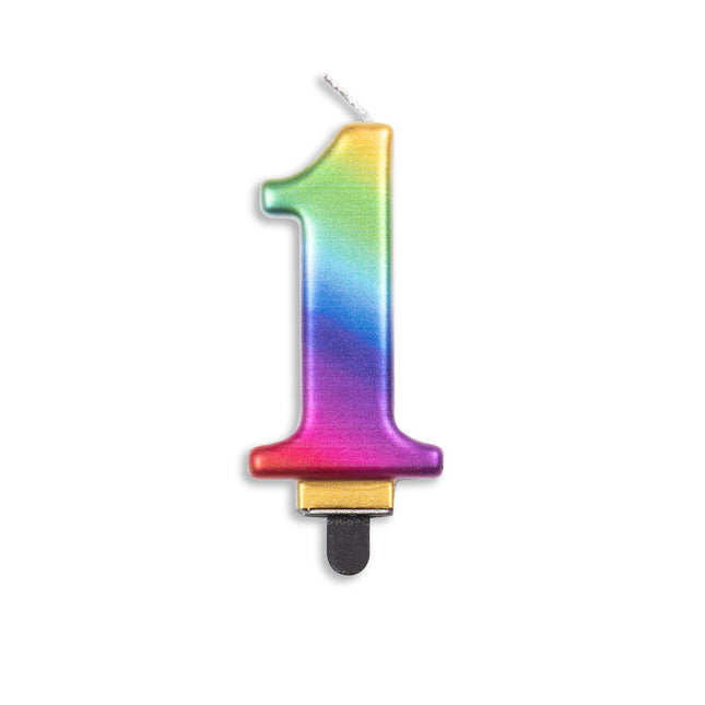 Świeczka 1 Year Rainbow 7cm