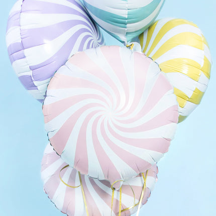 Balon helowy jasnoróżowy Swirl 45 cm pusty