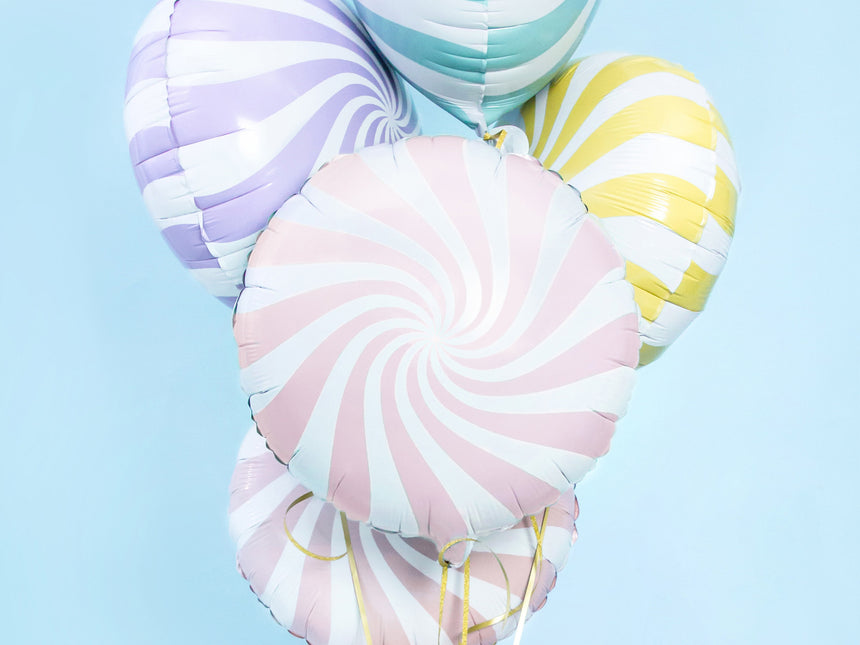 Balon helowy jasnoróżowy Swirl 45 cm pusty