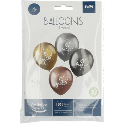 Balony 18 lat 33cm 4szt