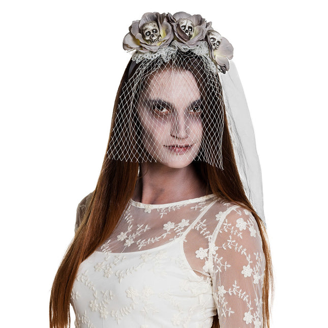 Halloweenowa opaska do włosów Zombie Veil 58cm