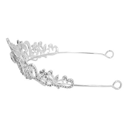 Srebrna metalowa tiara