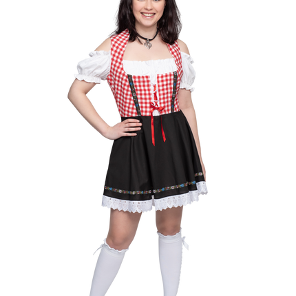 Oktoberfest Dirndl Dress Oktoberfest Red White Black Ladies