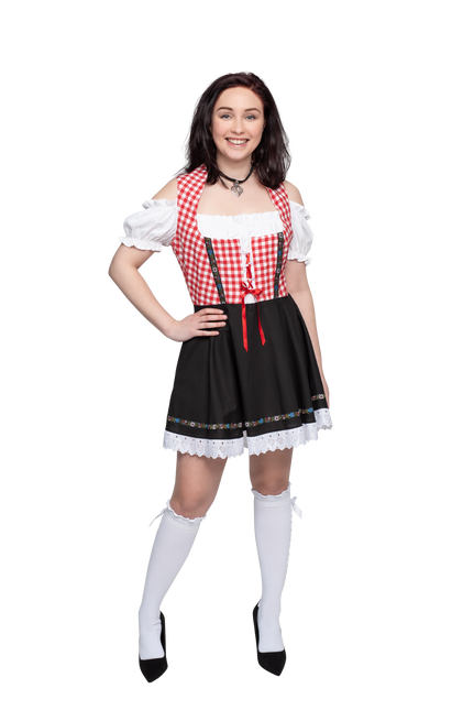 Oktoberfest Dirndl Dress Oktoberfest Red White Black Ladies