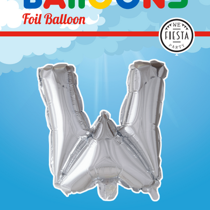 Balon foliowy litera W srebrny XL 102 cm pusty