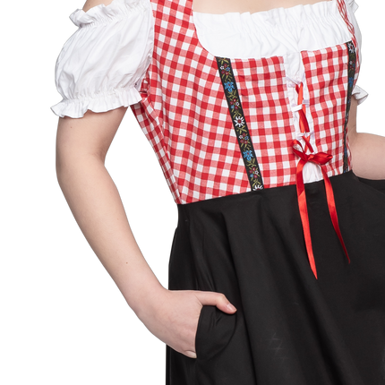 Oktoberfest Dirndl Dress Oktoberfest Red White Black Ladies