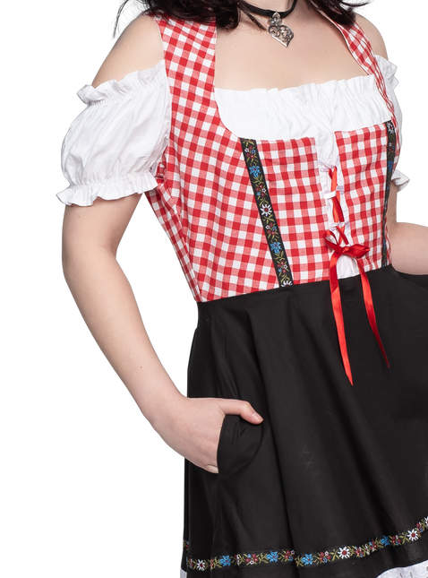 Oktoberfest Dirndl Dress Oktoberfest Red White Black Ladies