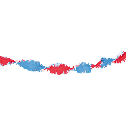 Czerwono-biało-niebieskie girlandy z krepiny 6 m