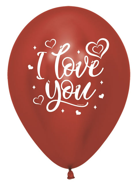 Balony I Love You Sparkly Reflex Mix 30cm 25szt