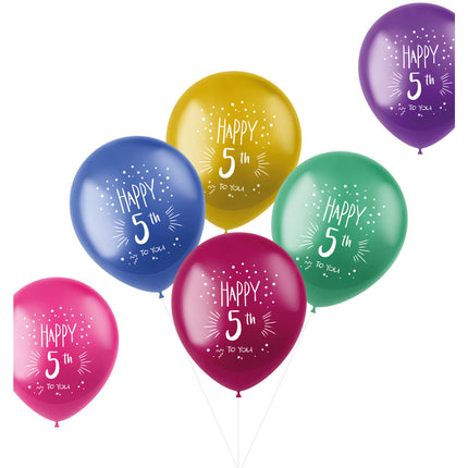 Balony 5 lat Happy 5th 33cm 6szt.