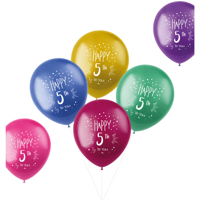 Balony 5 lat Happy 5th 33cm 6szt.