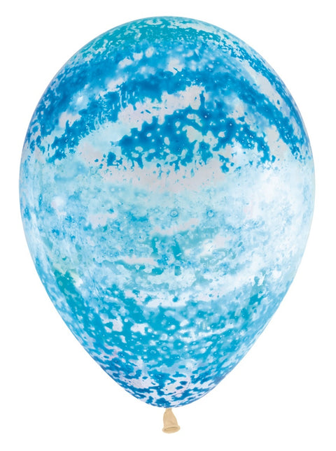 Balony Graffiti Blue Crystal Clear 30cm 25szt