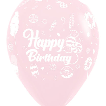 Balony Happy Birthday Sweet Pastel Matte Mix 30cm 25szt