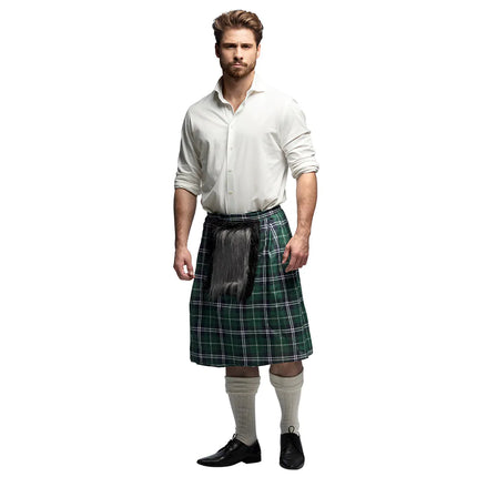 Zielony kilt męski z torbą