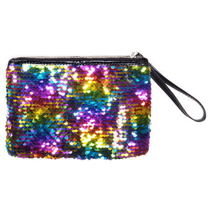 Torebka Glitter Reversible Rainbow Silver 20cm