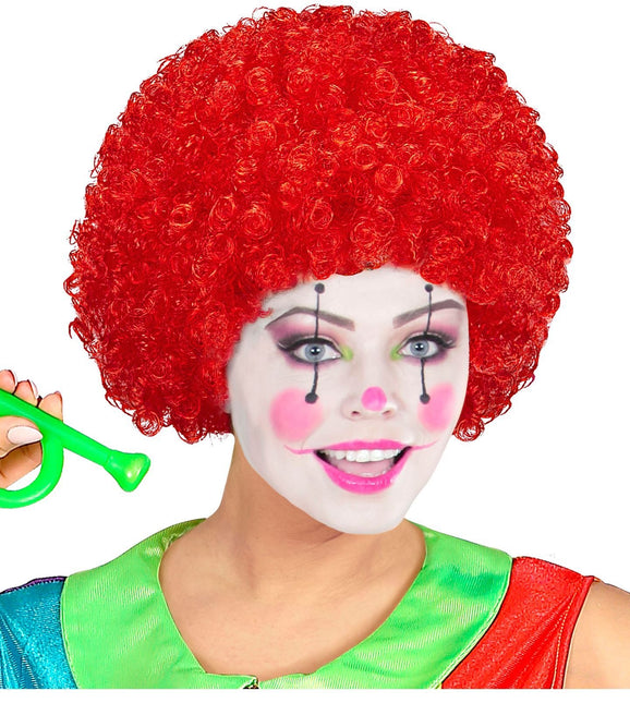 Czerwona peruka Clown Curls