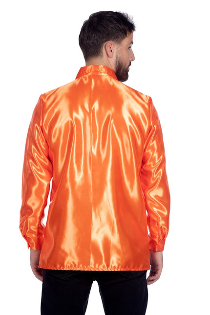 Bluzka disco z falbanami ciemnopomarańczowa