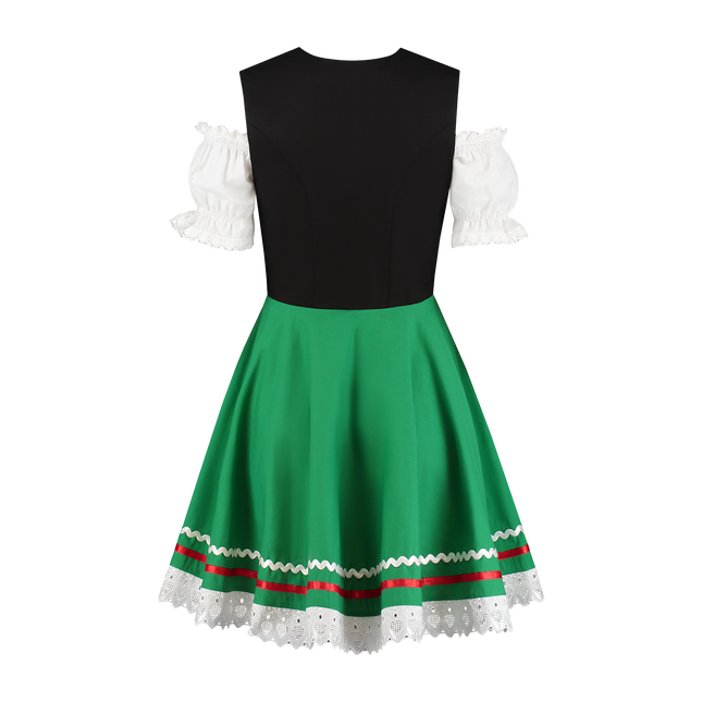 Dirndl 2-dlg.czarna/zielona, bluzka Carmen