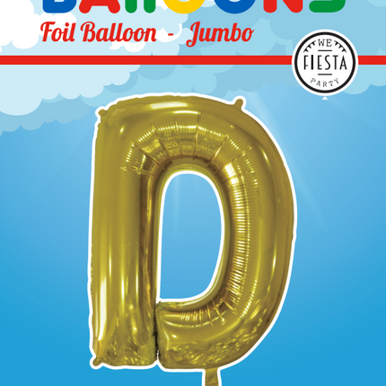 Balon foliowy litera D złoty XL 102 cm pusty