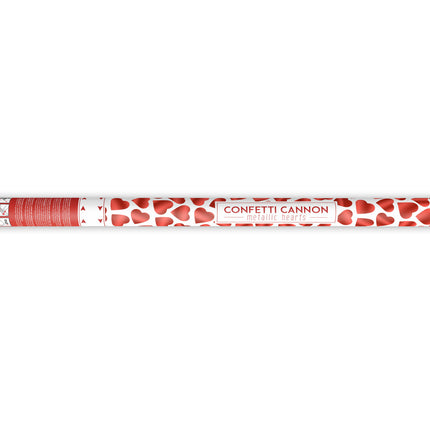 Konfetti Cannon Hearts Red 80cm